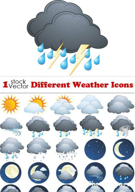 Иконки погоды в векторе - Weather Icons Иконки погоды в векторе - Weather Icons
