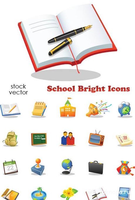 Школьные иконки векторный клипарт - School Icons Школьные иконки векторный клипарт - School Icons