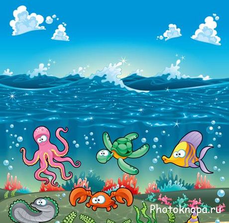 Морские животные векторный клипарт - Marine animals Vector Морские животные векторный клипарт - Marine animals Vector