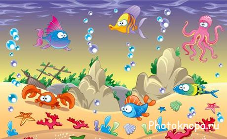 Морские животные векторный клипарт - Marine animals Vector Морские животные векторный клипарт - Marine animals Vector