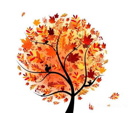 Осенние деревья в векторе