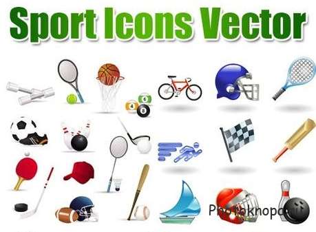 Спортивные иконки векторный клипарт - Sport Icons