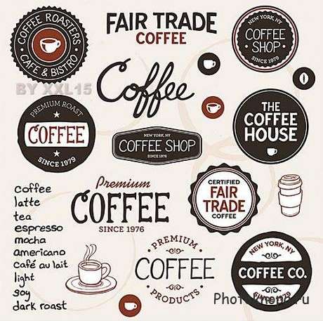 Этикетки и лэйблы для кофе в векторе - coffee labels Этикетки и лэйблы для кофе в векторе - coffee labels