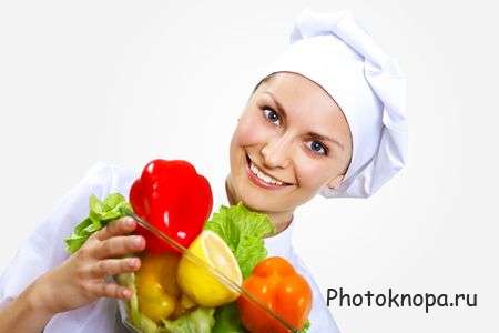 Повара на кухне готовят овощные блюда - растровый клипарт Повара на кухне готовят овощные блюда - растровый клипарт