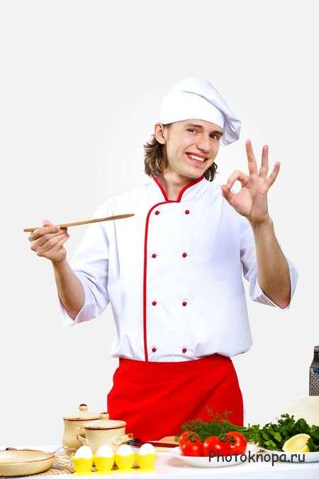Повара на кухне готовят овощные блюда - растровый клипарт Повара на кухне готовят овощные блюда - растровый клипарт