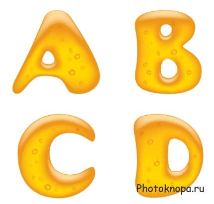 ,      - Honey alphabet vector