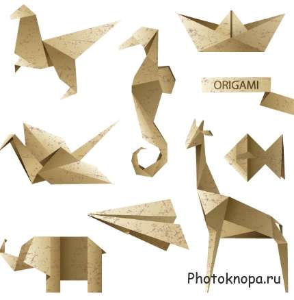 Оригами векторный алфавит - origami vector Оригами векторный алфавит - origami vector