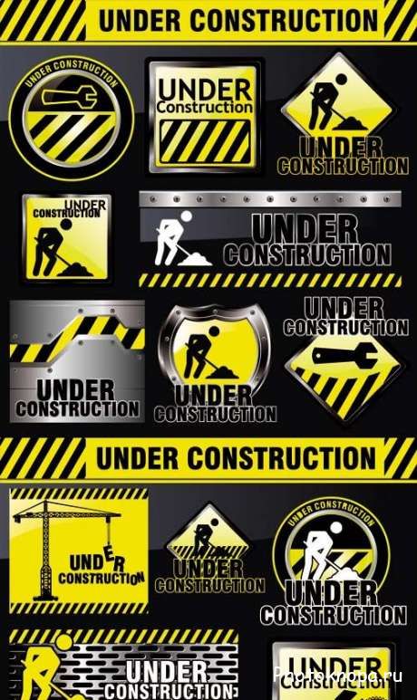 Знаки ремонта и строительства векторный клипарт - Signs construction vector Знаки ремонта и строительства векторный клипарт - Signs construction vector