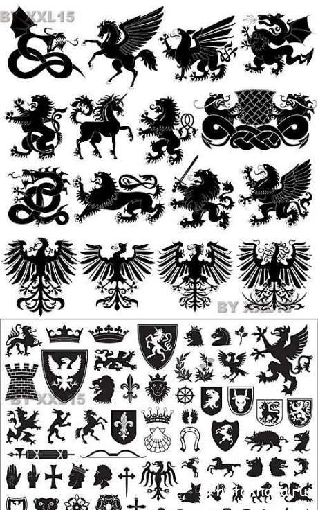     - Heraldic symbols