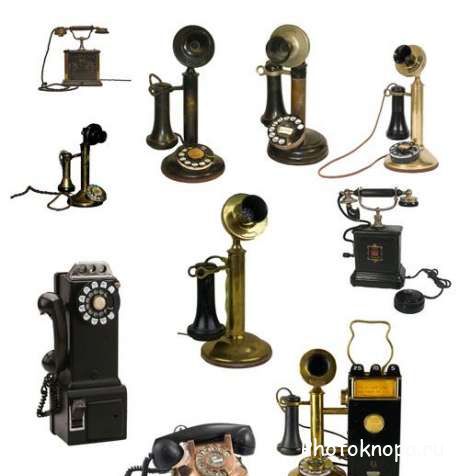 Старинные телефонные аппараты - PSD исходник для фотошопа