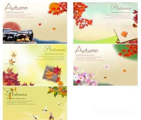   - Autumn background  PSD  
