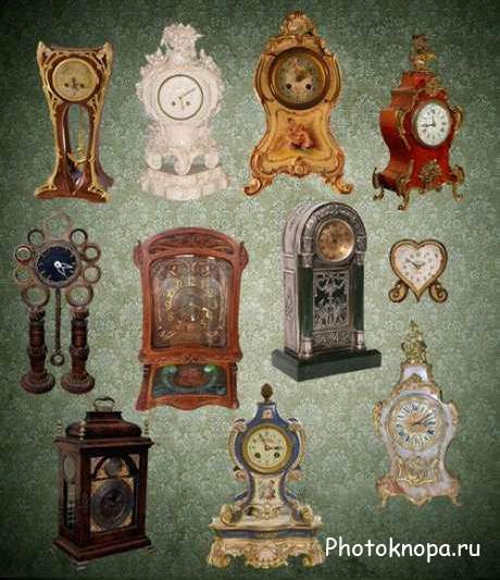 Старинные настольные часы в PSD для фотошопа