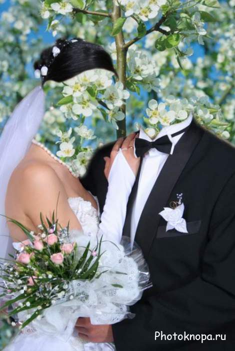 Свадебный шаблон для фотошопа - жених и невеста