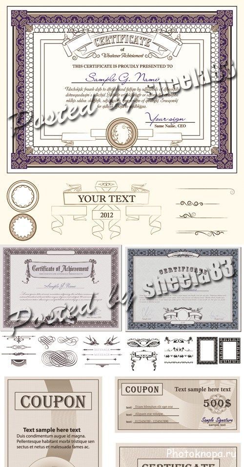 Векторные сертификаты и купоны - Certificate Vector Векторные сертификаты и купоны - Certificate Vector