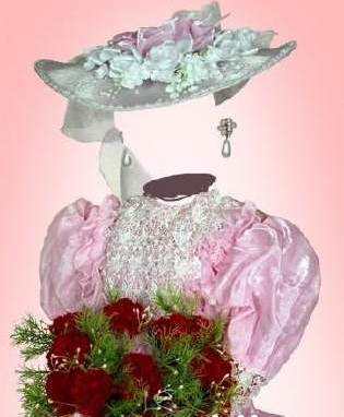 Женский костюм для фотошопа - Дама с цветами