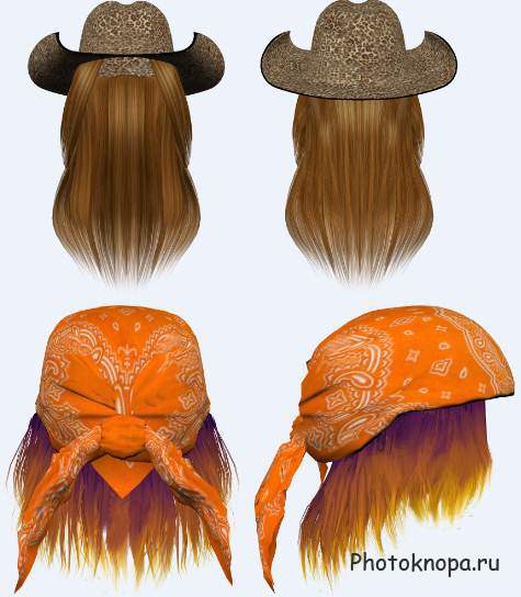 Шаблон для Photoshop - Женские парики и прически