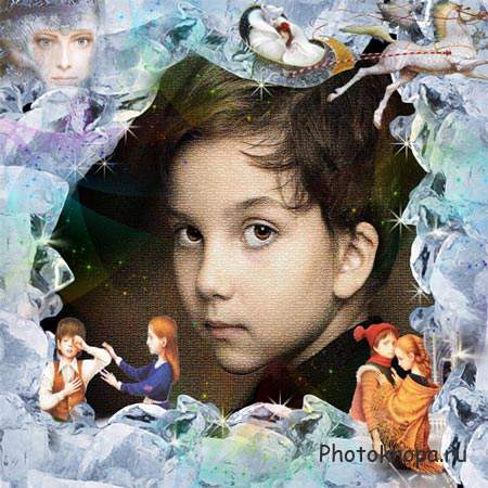 Рамка  для фотошопа детская – В  ледяном  дворце