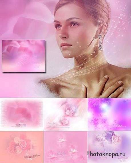Романтичные фоны-картинки с розами - PSD шаблоны для фотошопа