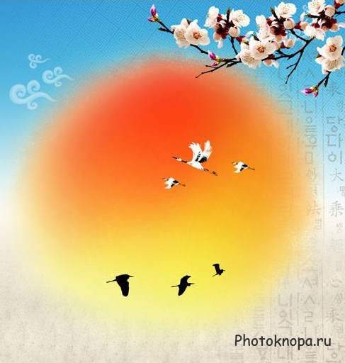 Японская природа, весна - PSD исходник для фотошопа Японская природа, весна - PSD исходник для фотошопа