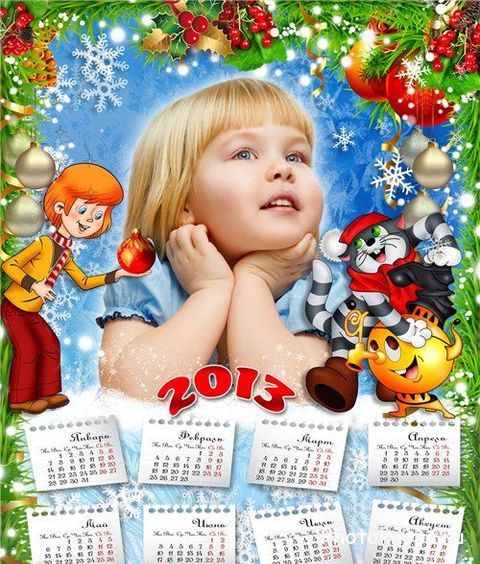 Детский календарь с героями сказок и мультиков