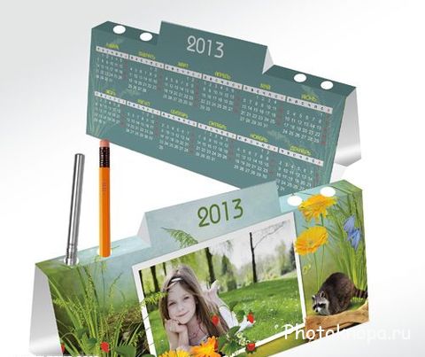 Календарь домик на 2013 год с подставкой для ручек