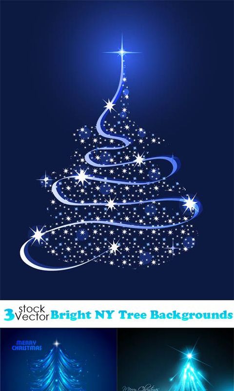 Голубые новогодние елки - векторный клипарт