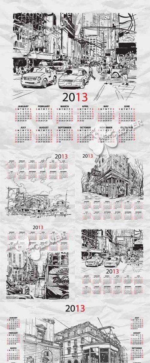 Календари на 2013 год - вектор Календари на 2013 год - вектор