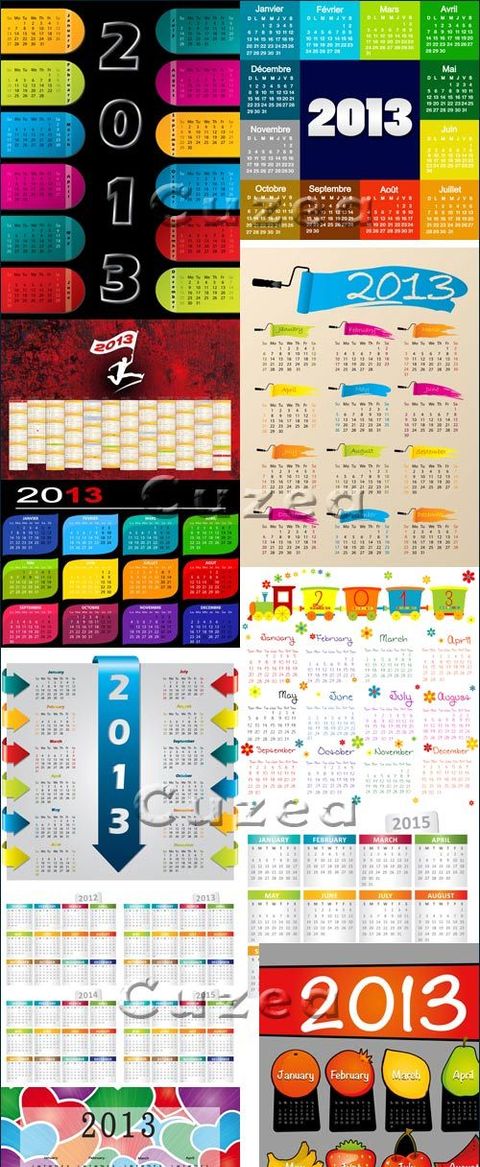 Векторный календарь на 2013 год Векторный календарь на 2013 год