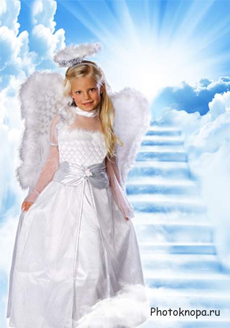 Шаблон  детский – Ангелы  спускаются  с  небес