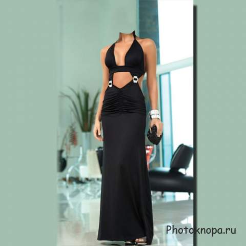 Женский шаблон - Великолепное черное платье