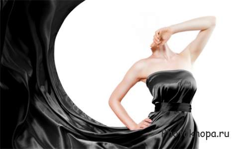  Шаблон для фотошопа - В вечернем черном платье 