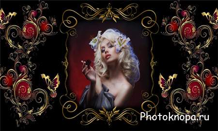 Рамка женская – Хохломские узоры Рамка женская – Хохломские узоры
