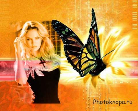  Рамка для фотошоп - Цифровая бабочка 