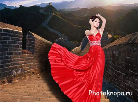 Шаблон женский – Фотосессия  на  Великой  Китайской  стене