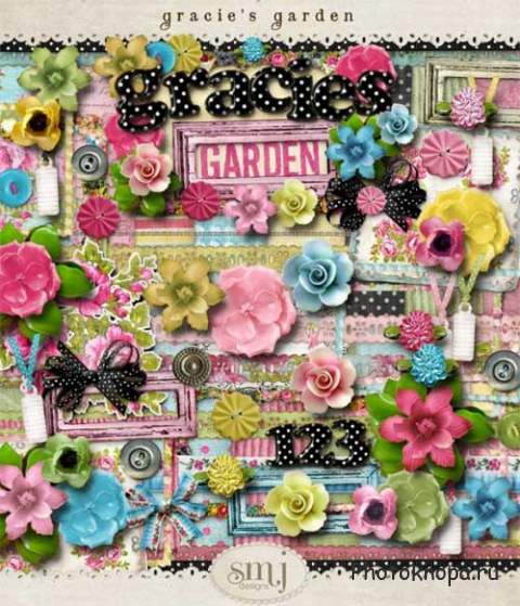 Цветочный скрап-комплект - Грациозный сад