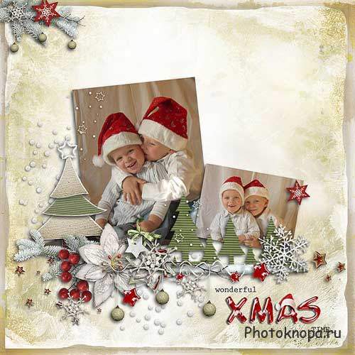 Очаровательный рождественский скрап-комплект - Мечтания о белоснежном Рождестве 