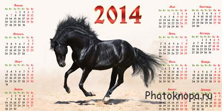 Календарь на 2014 год – Чёрный красавец Календарь на 2014 год – Чёрный красавец