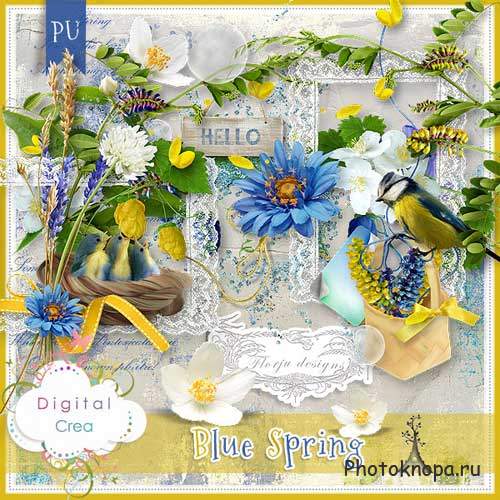 Весенний скрап-комплект - Голубая весна