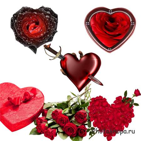 Клипарт – Cердца и розы Клипарт – Cердца и розы