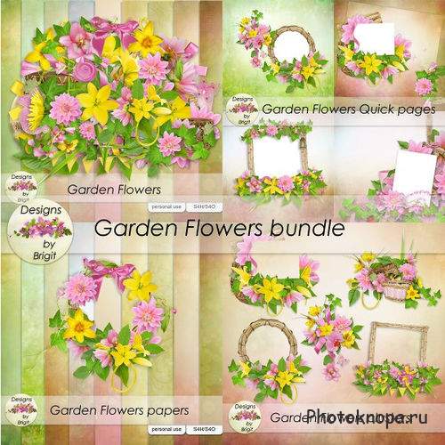 Изумительный цветочный скрап-комплект - Цветочный сад