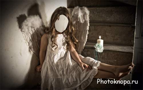 Шаблон детский - Маленький ангел с крыльями