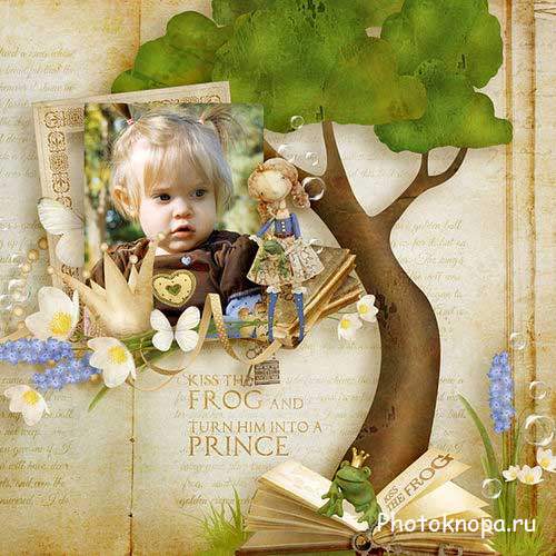 Сказочный детский скрап-комплект - Принцесса и лягушка 