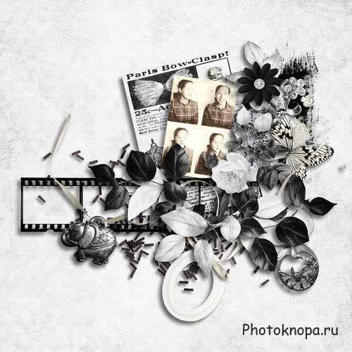 Винтажный экстравагантный скрап-комплект - Blanco & Negro Винтажный экстравагантный скрап-комплект - Blanco & Negro