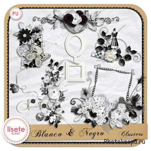 Винтажный экстравагантный скрап-комплект - Blanco & Negro Винтажный экстравагантный скрап-комплект - Blanco & Negro