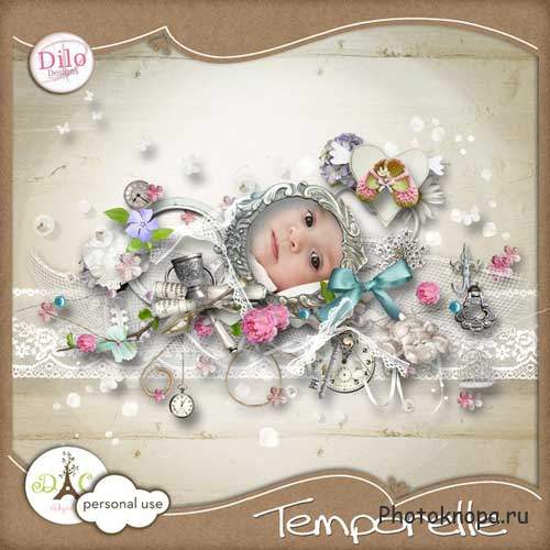 Нежный романтический скрап-комплект - Temporelle 