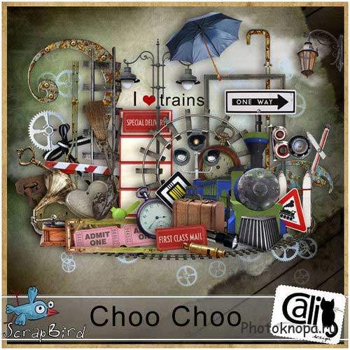 Интересный железнодорожный скрап-комплект - Choo Choo
