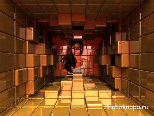 Рамка для фотошопа - Фотография из кубов