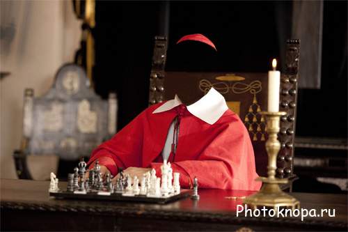 Шаблон для мужчин - В красной сутане кардинал за столом