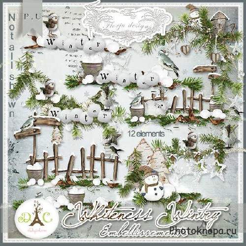 Прекрасный скрап-набор - Whiteness Wintry Прекрасный скрап-набор - Whiteness Wintry