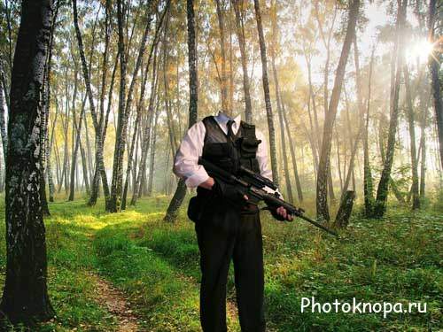 Шаблон мужской - Снайпер с винтовкой